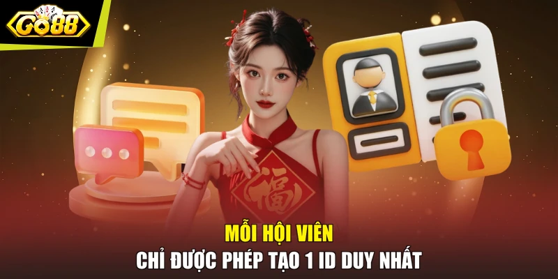 Mỗi hội viên chỉ được phép tạo 1 ID duy nhất